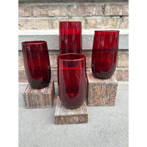 Anchor Hocking Royal Ruby Red Glass Tumblers.